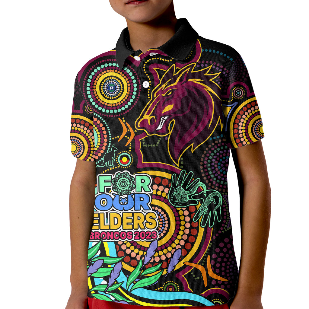 custom-text-and-number-naidoc-2023-broncos-rugby-kid-polo-shirt-brisbane-indigenous-tribal
