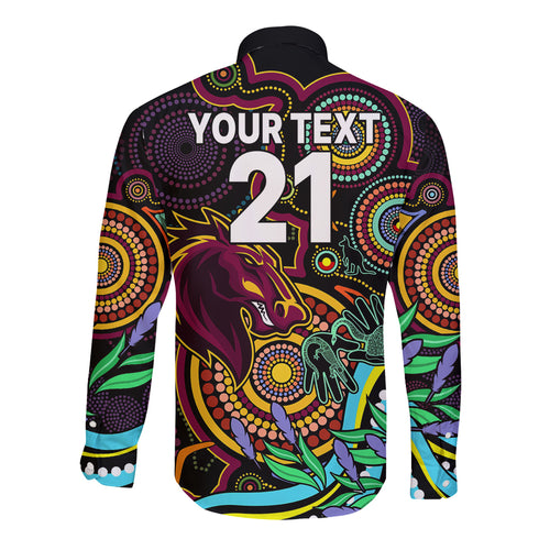 custom-text-and-number-naidoc-2023-broncos-rugby-long-sleeve-button-shirt-brisbane-indigenous-tribal