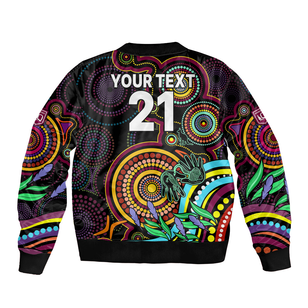 custom-text-and-number-naidoc-2023-maroon-rugby-bomber-jacket-queensland-indigenous-tribal