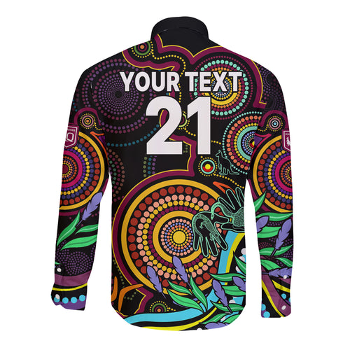 custom-text-and-number-naidoc-2023-maroon-rugby-long-sleeve-button-shirt-queensland-indigenous-tribal