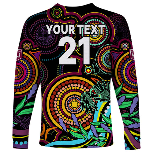 custom-text-and-number-naidoc-2023-maroon-rugby-long-sleeve-shirt-queensland-indigenous-tribal
