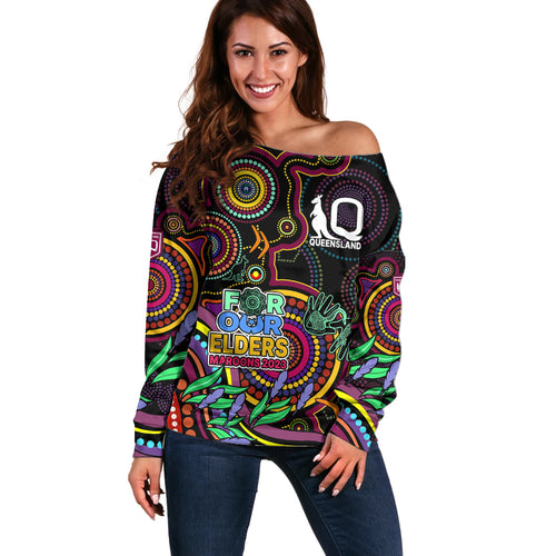 custom-text-and-number-naidoc-2023-maroon-rugby-off-shoulder-sweater-queensland-indigenous-tribal