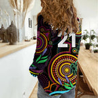 (Custom Text And Number) NAIDOC 2023 Maroon Rugby Women Casual Shirt Queensland Indigenous Tribal LT9
