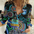 (Custom Text And Number) NAIDOC 2023 NSW Blues Rugby Women Casual Shirt New South Wales Indigenous Tribal LT9