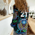 (Custom Text And Number) NAIDOC 2023 NSW Blues Rugby Women Casual Shirt New South Wales Indigenous Tribal LT9