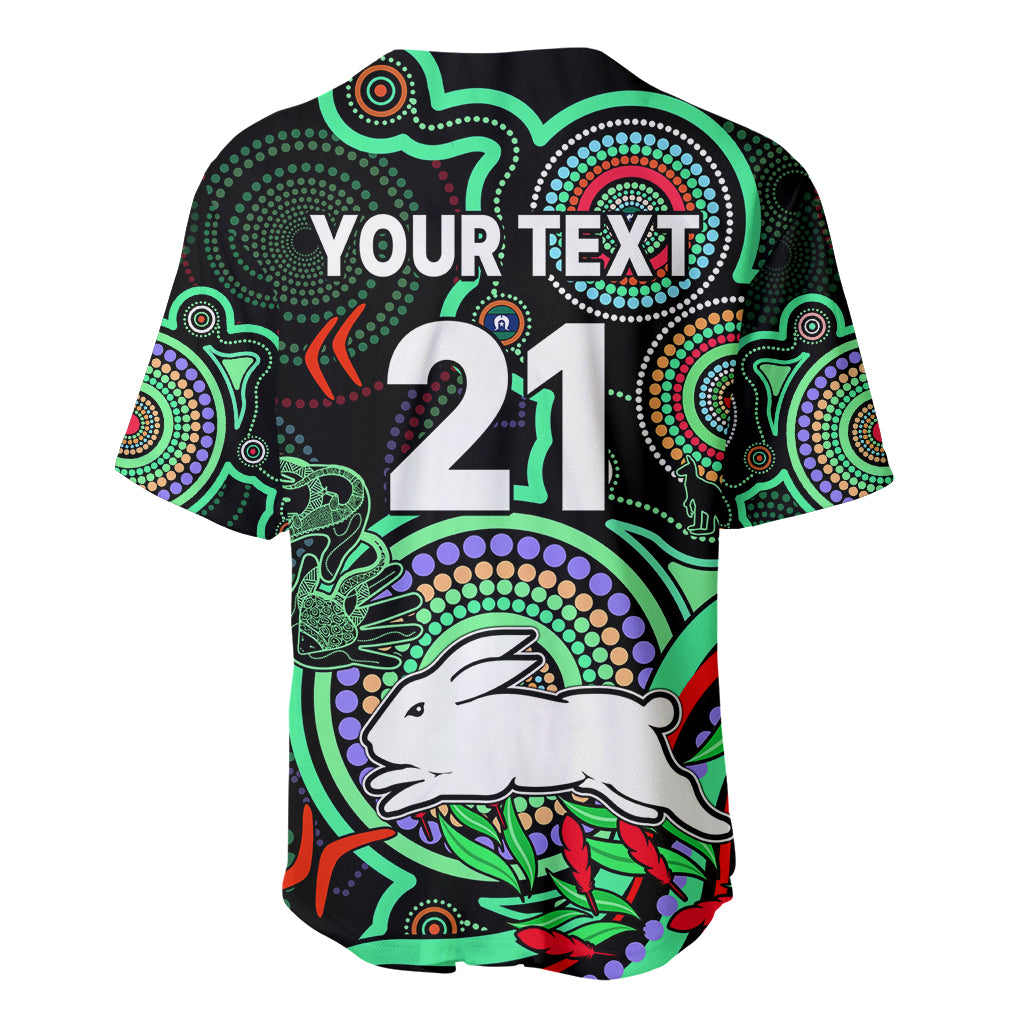 custom-text-and-number-naidoc-2023-rabbitohs-rugby-baseball-jersey-the-bunnies-indigenous-tribal