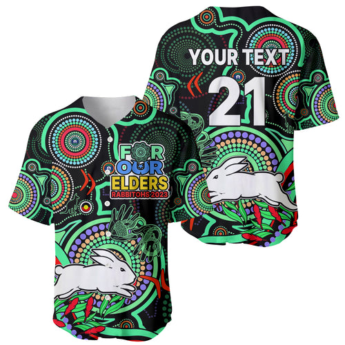 custom-text-and-number-naidoc-2023-rabbitohs-rugby-baseball-jersey-the-bunnies-indigenous-tribal