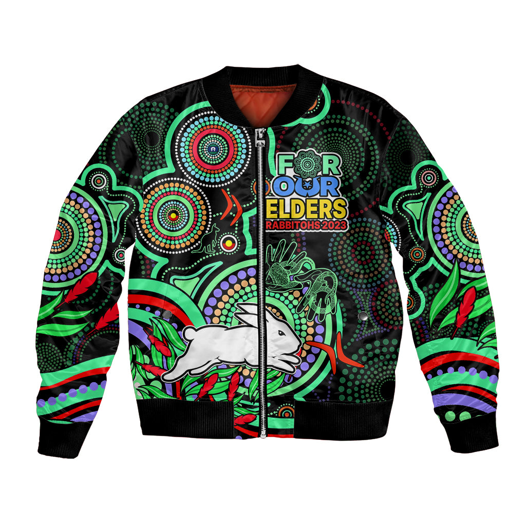 custom-text-and-number-naidoc-2023-rabbitohs-rugby-bomber-jacket-the-bunnies-indigenous-tribal