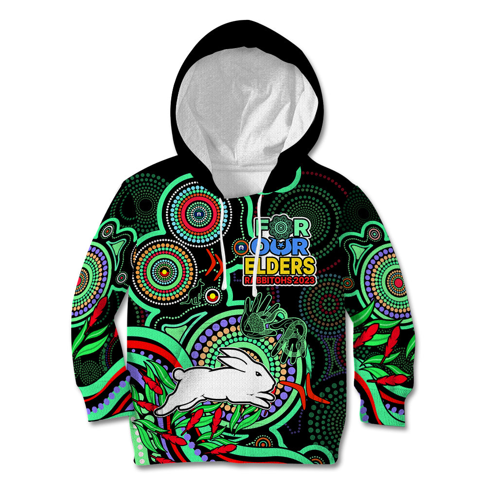 custom-text-and-number-naidoc-2023-rabbitohs-rugby-kid-hoodie-the-bunnies-indigenous-tribal