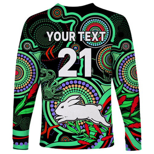 custom-text-and-number-naidoc-2023-rabbitohs-rugby-long-sleeve-shirt-the-bunnies-indigenous-tribal
