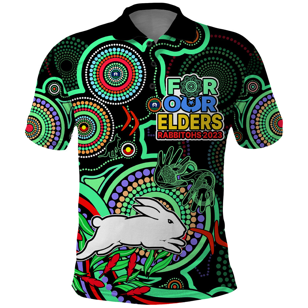 custom-text-and-number-naidoc-2023-rabbitohs-rugby-polo-shirt-the-bunnies-indigenous-tribal