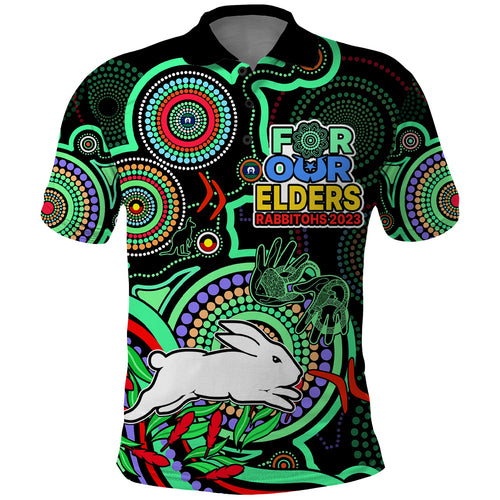 custom-text-and-number-naidoc-2023-rabbitohs-rugby-polo-shirt-the-bunnies-indigenous-tribal