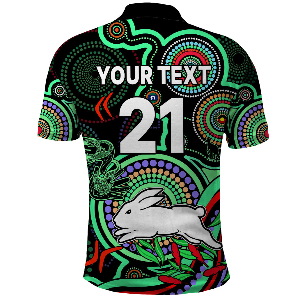 custom-text-and-number-naidoc-2023-rabbitohs-rugby-polo-shirt-the-bunnies-indigenous-tribal