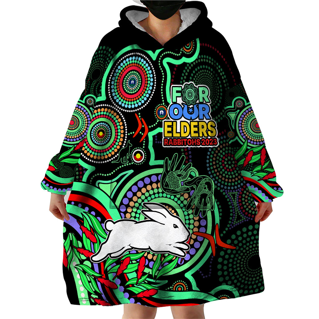 custom-text-and-number-naidoc-2023-rabbitohs-rugby-wearable-blanket-hoodie-the-bunnies-indigenous-tribal