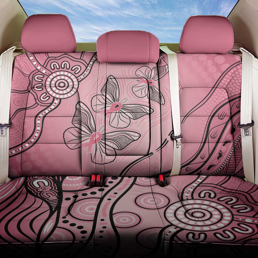 Pink Aboriginal Butterfly Ribbon Cancer Back Car Seat Cover