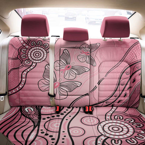 Pink Aboriginal Butterfly Ribbon Cancer Back Car Seat Cover