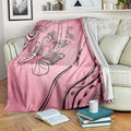 Pink Aboriginal Butterfly Ribbon Cancer Blanket