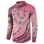 Pink Aboriginal Butterfly Ribbon Cancer Button Sweatshirt