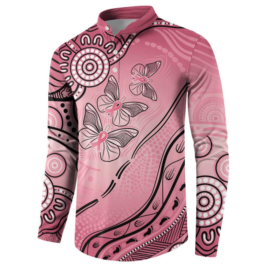 Pink Aboriginal Butterfly Ribbon Cancer Button Sweatshirt