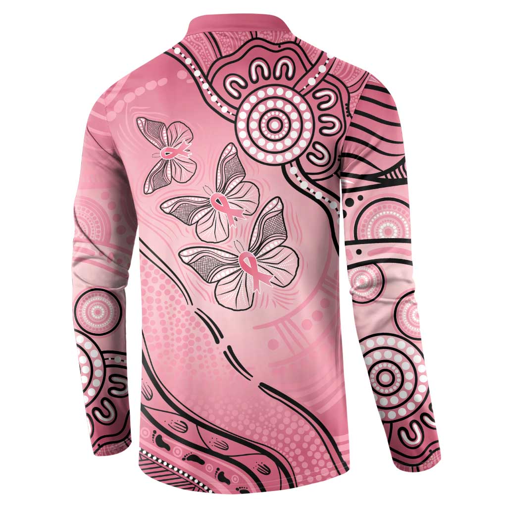 Pink Aboriginal Butterfly Ribbon Cancer Button Sweatshirt