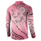 Pink Aboriginal Butterfly Ribbon Cancer Button Sweatshirt
