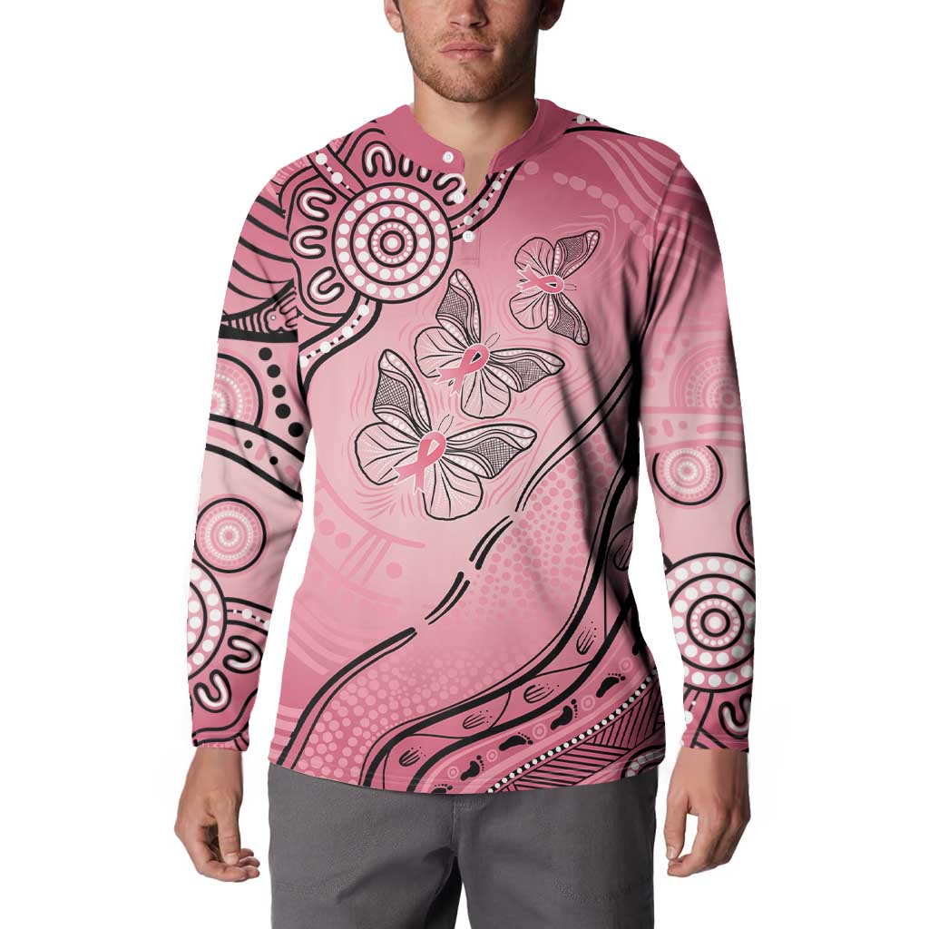 Pink Aboriginal Butterfly Ribbon Cancer Button Sweatshirt
