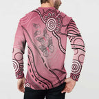 Pink Aboriginal Butterfly Ribbon Cancer Button Sweatshirt
