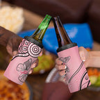 Pink Aboriginal Butterfly Ribbon Cancer 4 in 1 Can Cooler Tumbler
