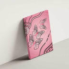 Pink Aboriginal Butterfly Ribbon Cancer Canvas Wall Art