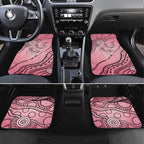 Pink Aboriginal Butterfly Ribbon Cancer Car Mats