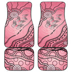 Pink Aboriginal Butterfly Ribbon Cancer Car Mats