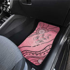 Pink Aboriginal Butterfly Ribbon Cancer Car Mats
