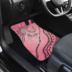 Pink Aboriginal Butterfly Ribbon Cancer Car Mats