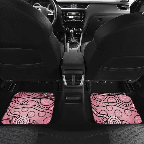 Pink Aboriginal Butterfly Ribbon Cancer Car Mats