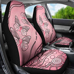 Pink Aboriginal Butterfly Ribbon Cancer Car Seat Cover