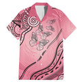 Pink Aboriginal Butterfly Ribbon Cancer Family Matching Mermaid Dress and Hawaiian Shirt