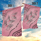 Pink Aboriginal Butterfly Ribbon Cancer Garden Flag