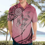 Pink Aboriginal Butterfly Ribbon Cancer Hawaiian Shirt