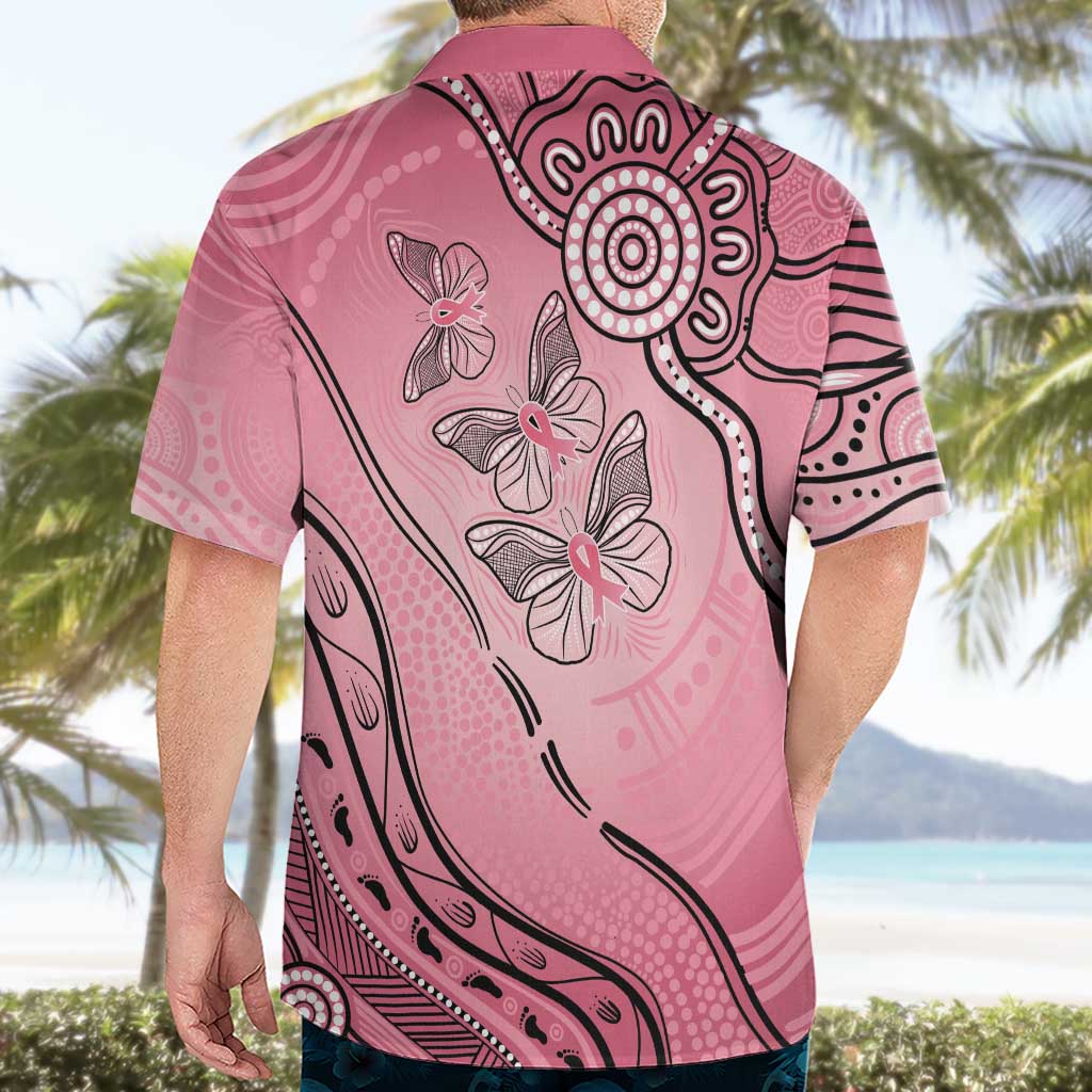 Pink Aboriginal Butterfly Ribbon Cancer Hawaiian Shirt