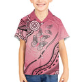 Pink Aboriginal Butterfly Ribbon Cancer Kid Hawaiian Shirt