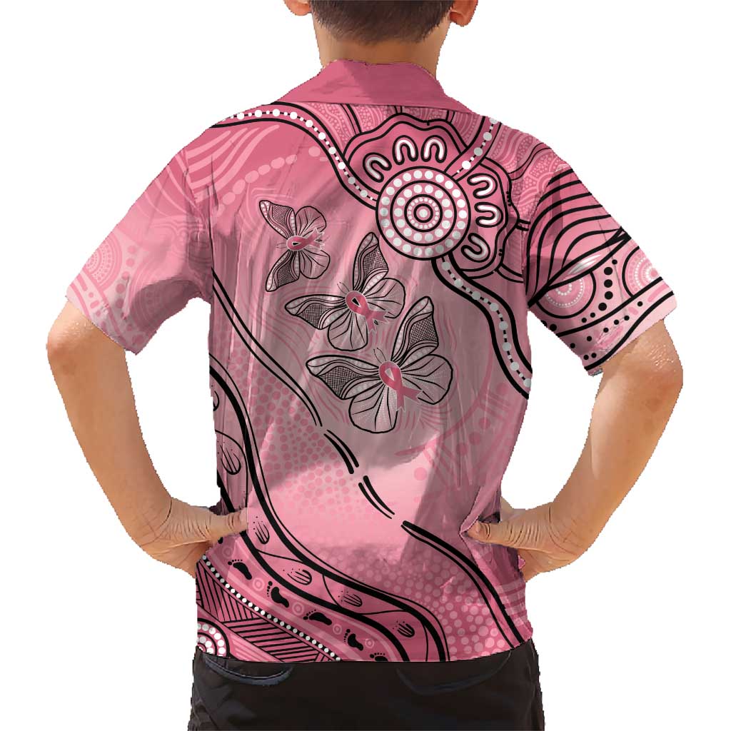 Pink Aboriginal Butterfly Ribbon Cancer Kid Hawaiian Shirt