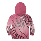 Pink Aboriginal Butterfly Ribbon Cancer Kid Hoodie