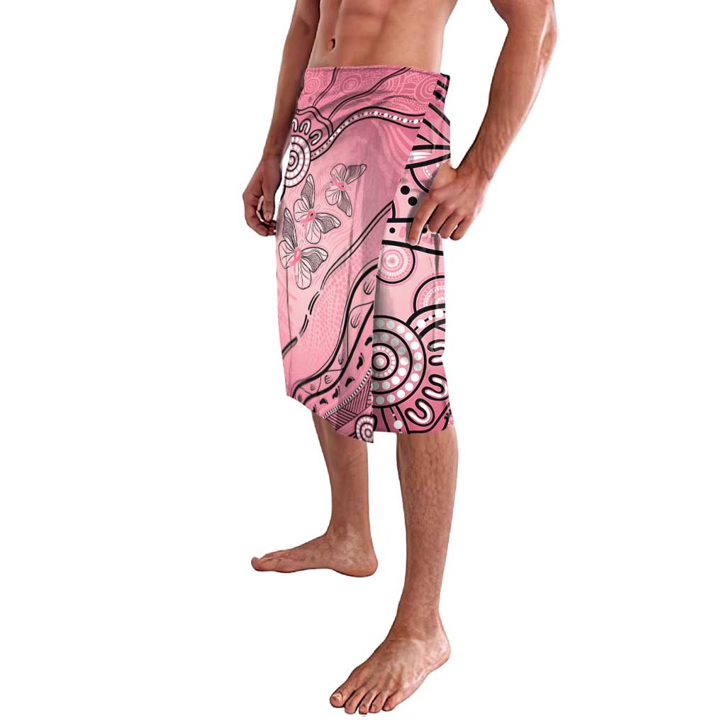 Pink Aboriginal Butterfly Ribbon Cancer Lavalava