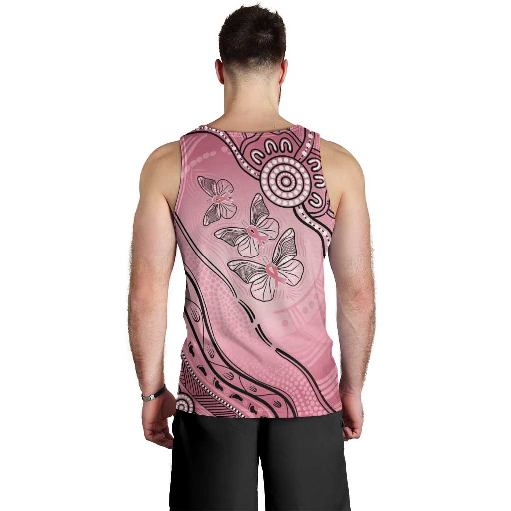 Pink Aboriginal Butterfly Ribbon Cancer Men Tank Top