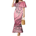 Pink Aboriginal Butterfly Ribbon Cancer Mermaid Dress