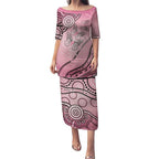 Pink Aboriginal Butterfly Ribbon Cancer Puletasi