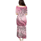 Pink Aboriginal Butterfly Ribbon Cancer Puletasi