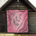 Pink Aboriginal Butterfly Ribbon Cancer Quilt