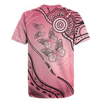 Pink Aboriginal Butterfly Ribbon Cancer Rugby Jersey