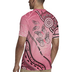 Pink Aboriginal Butterfly Ribbon Cancer Rugby Jersey